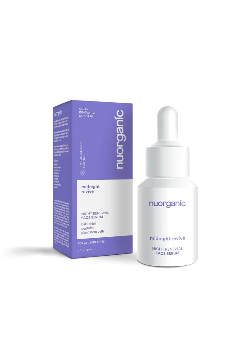 NuOrganic Cosmetics nuorganic Bakuchiol Serum With Plant Stem Cells, Peptides & Vitamin C - Anti Aging, Soothing, Hydrating - 1fl Oz 30ml 