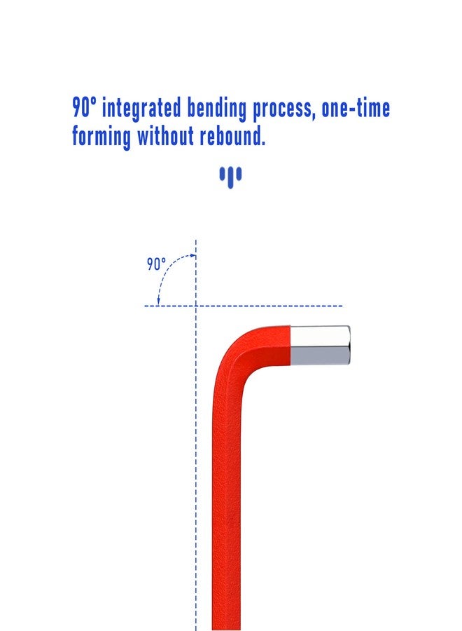 FOCMKEAS 6mm Ball End Hex Key Allen Wrench,Internal Hexagonal Wrench, L Shaped Long Arm S2 Steel Repairing Tool，Red - Image 4
