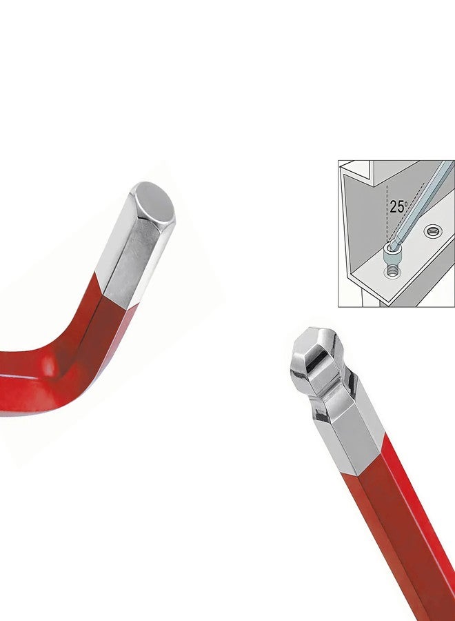 FOCMKEAS 6mm Ball End Hex Key Allen Wrench,Internal Hexagonal Wrench, L Shaped Long Arm S2 Steel Repairing Tool，Red - Image 5