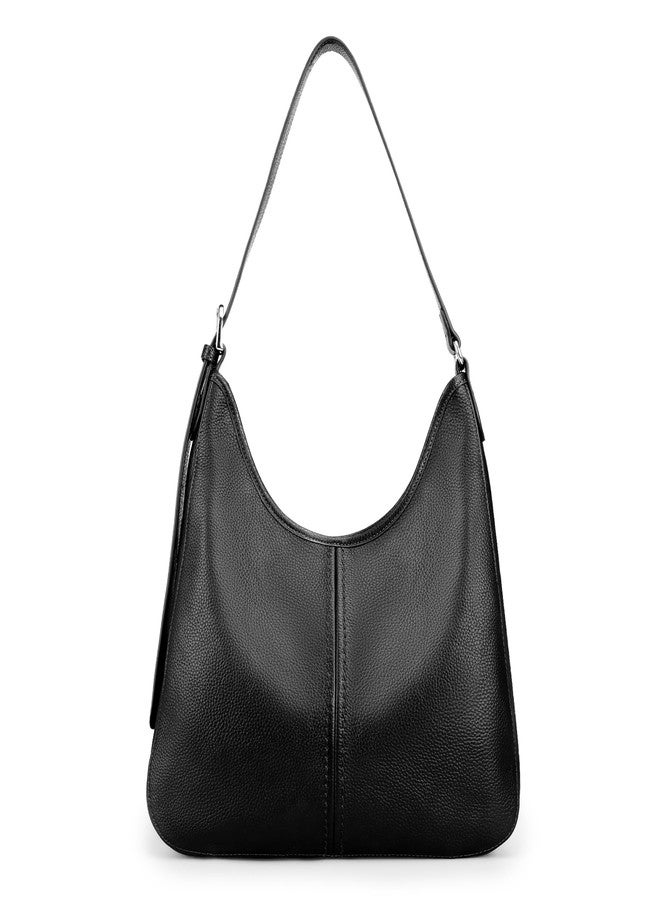 befen Genuine Leather Hobo Bags for Women, Soft Real Leather Women's Shoulder Bag Handbags, Leather Shoulder Hobo Purse Designer Bags with Adjustable Strap for Daily Work Travel Fall Fashion, Black - Image 1