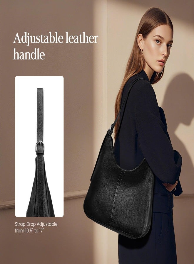 befen Genuine Leather Hobo Bags for Women, Soft Real Leather Women's Shoulder Bag Handbags, Leather Shoulder Hobo Purse Designer Bags with Adjustable Strap for Daily Work Travel Fall Fashion, Black - Image 2