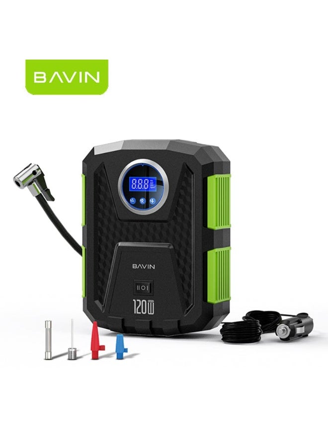 Bavin PC1159 12V Portable Digital Tire Inflator w/ 150 PSI High Speed Air Compressor Built-in LED Torch for Car, Motor, Bike & Sports Balls - Image 1