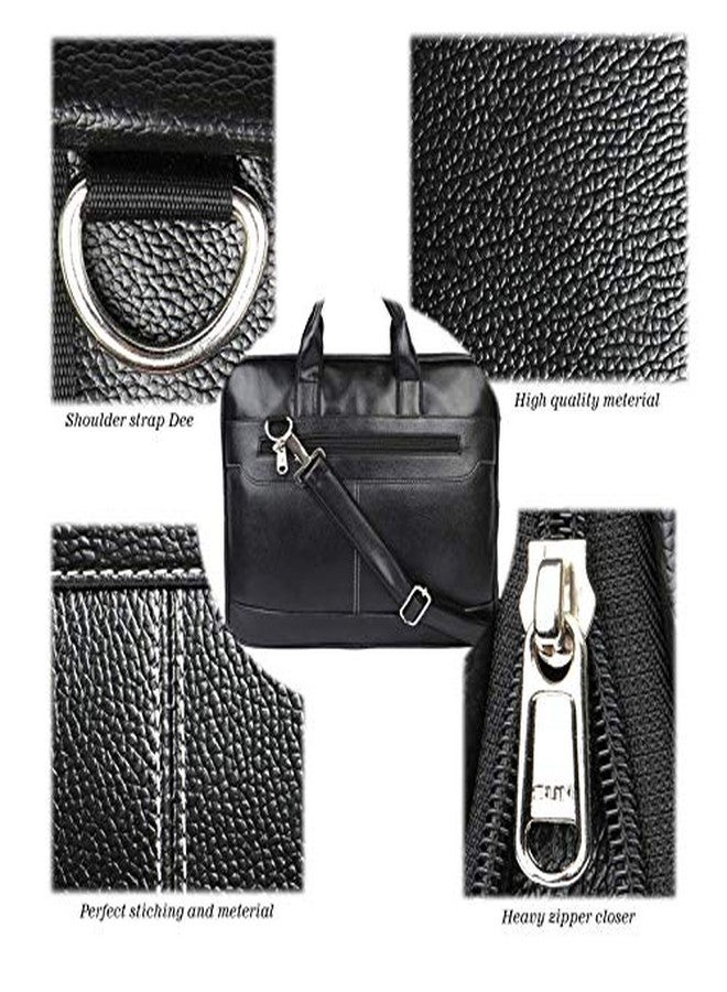 Rolexo PU Leather 15.6 inch Laptop Messenger Organizer Bag/Shoulder Office Bag for Men - Image 2
