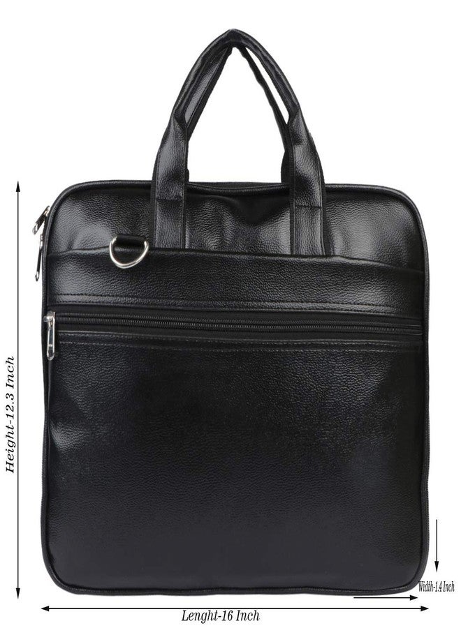 Rolexo PU Leather 15.6 inch Laptop Messenger Organizer Bag/Shoulder Office Bag for Men - Image 4