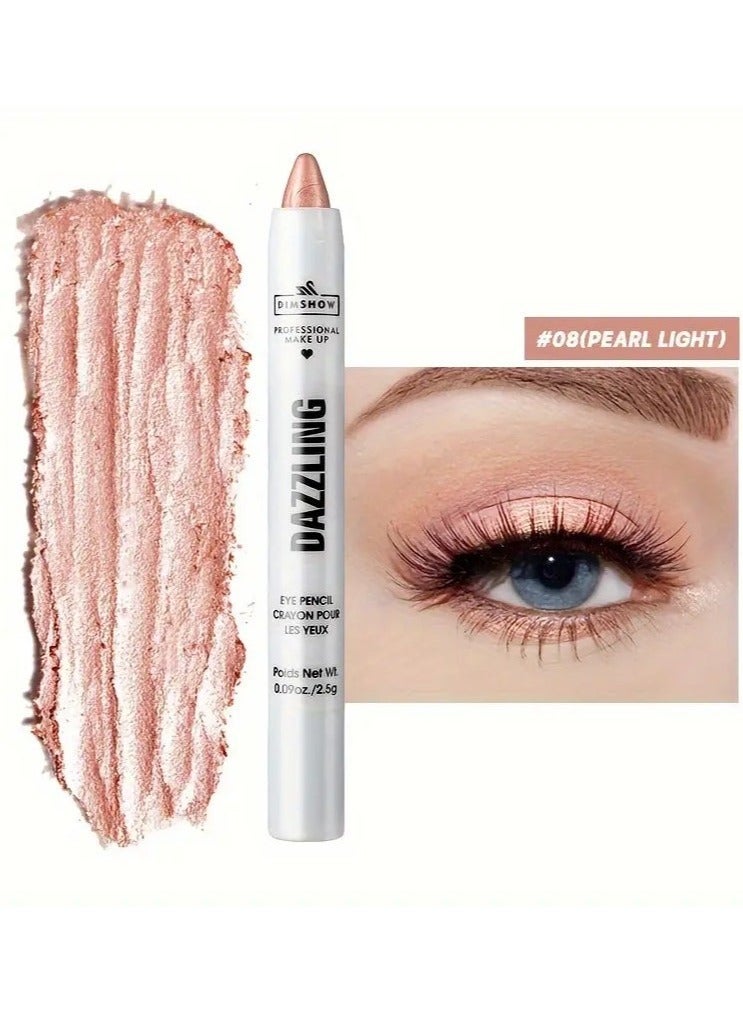 DIMSHOW Vibrant Pearl Glitter Eyeshadow Pen - Liner & Shadow Combinations - Waterproof, Sweat-Proof, Smudge-Proof, Brightening Highlighter for Music Festivals, Under Crease, Eyelid Application #8 - Image 1