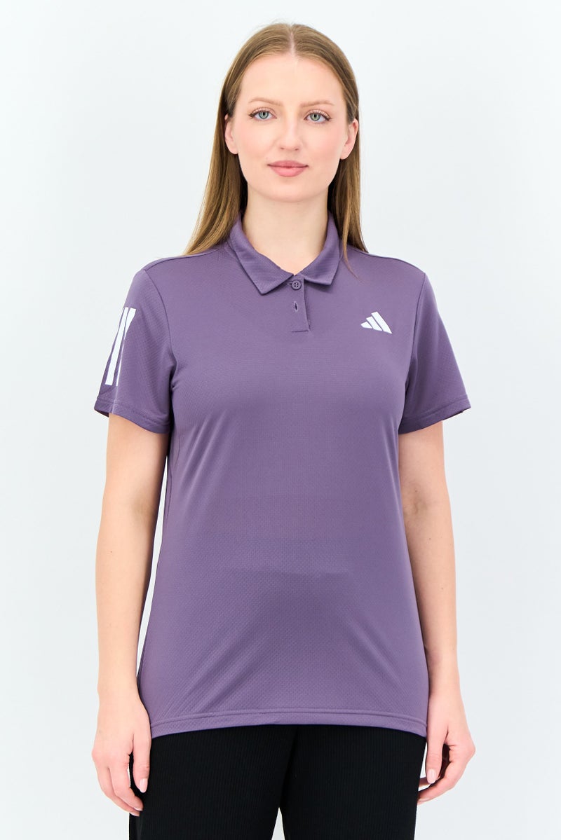 Adidas تي شيرت رياضي نسائي قصير الأكمام خارجي، بنفسجي - Image 1