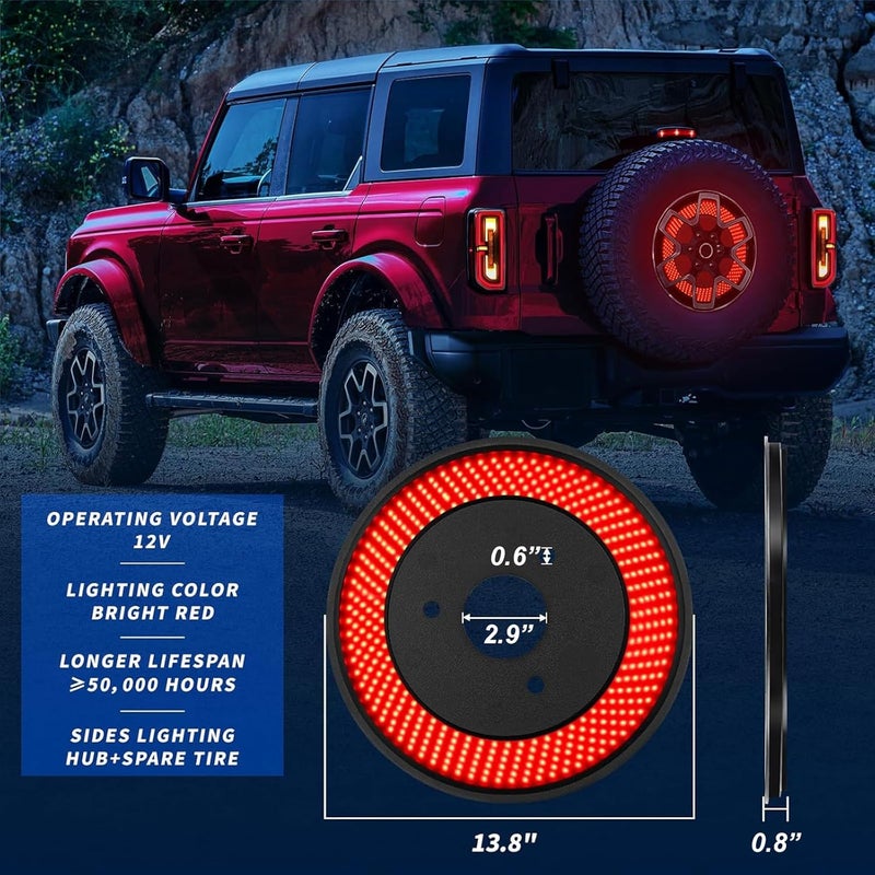 KARSAM Spare Tire Brake Light for Ford Bronco 2021-2023 - Plug & Play Red LED Third Brake Light - Image 2