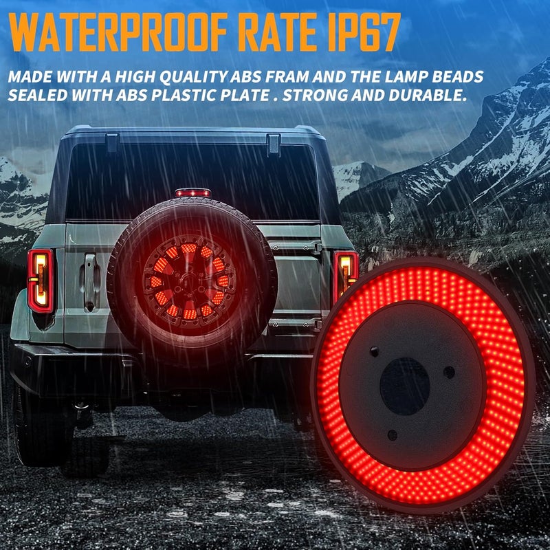 KARSAM Spare Tire Brake Light for Ford Bronco 2021-2023 - Plug & Play Red LED Third Brake Light - Image 3