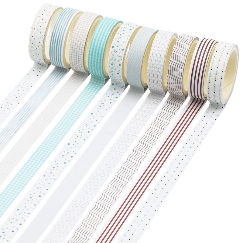 Knaid 40 Rolls of Slim Washi Tape Gift Box Set, Decorative Paper Tapes 10 mm Wide for Scrapbooking, DIY Arts and Crafts, Bullet Journal, Planner, Junk Journal, Notebooks (Pastel) - Image 3