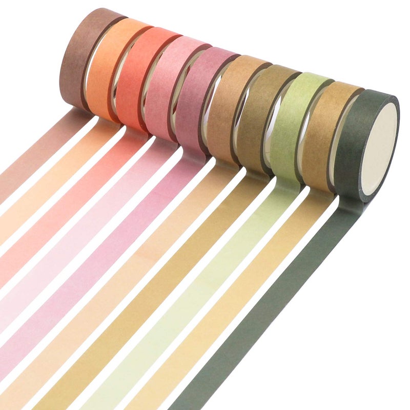 Knaid 40 Rolls of Slim Washi Tape Gift Box Set, Decorative Paper Tapes 10 mm Wide for Scrapbooking, DIY Arts and Crafts, Bullet Journal, Planner, Junk Journal, Notebooks (Pastel) - Image 5
