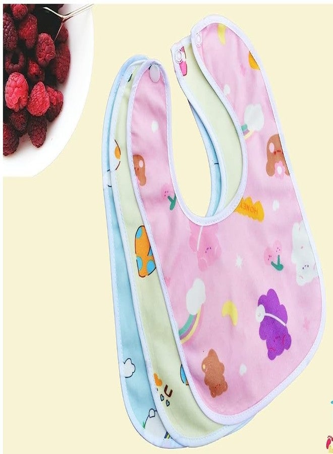 MEDIVEDHA Soft Terry Cotton Bibs for Baby with Comfortable Round Neck for Bottle & Breast Feeding Babies| Quick Absorption | Waterproof, Washable & Adjustable (0 to 3 Years) (Multi, Set of 2) - Image 5
