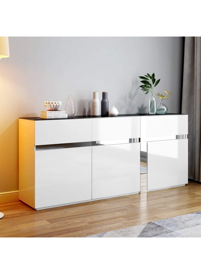 TANONE White Wallpaper 23.6" x 216.5" Self Adhesive Removable Iridescent Glitter Vinyl Film Decorative for Countertops Cabinets Wardrobe Dressing Table Easy to Clean - Image 3
