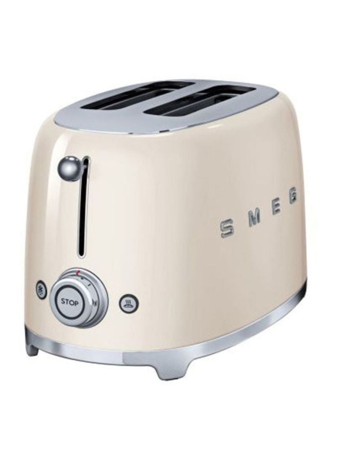 smeg 2 Slice Toaster 950W 950.0 W TSF01CRUK Beige/Silver - Image 1