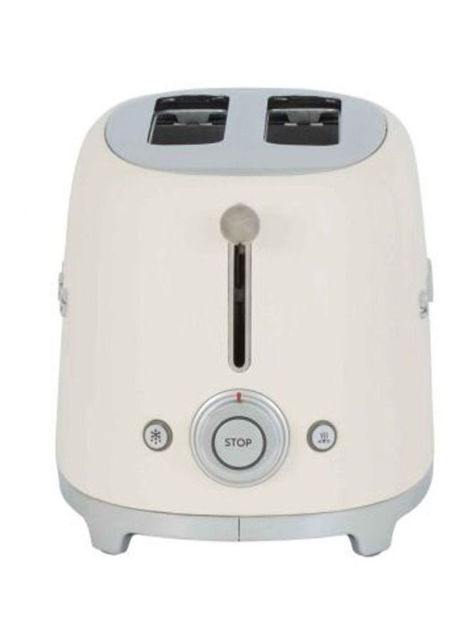 smeg 2 Slice Toaster 950W 950.0 W TSF01CRUK Beige/Silver - Image 2