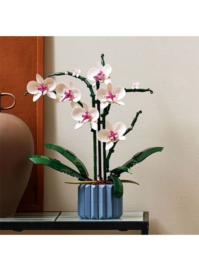 608-Piece Orchid Flower Building Set – Creative DIY Block Toy for Adults & Kids - Image 1