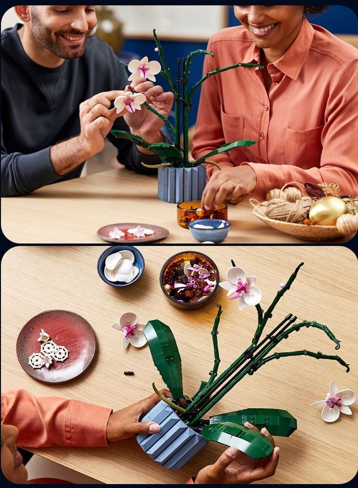 608-Piece Orchid Flower Building Set – Creative DIY Block Toy for Adults & Kids - Image 3
