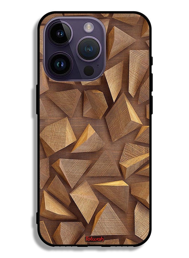 Tolwak Apple iPhone 14 Pro Protective Case Wood Pieces Art - Image 2