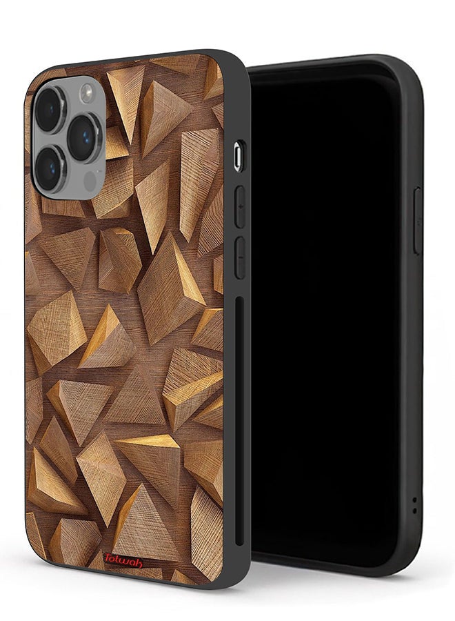 Tolwak Apple iPhone 14 Pro Protective Case Wood Pieces Art - Image 1