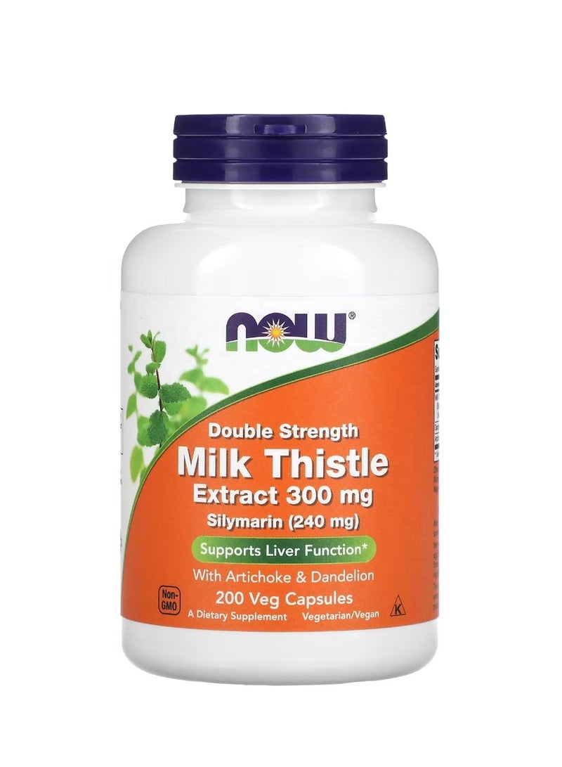 now Milk Thistle Extract Double Strength 300 Mg 200 Veg Capsules - Image 1