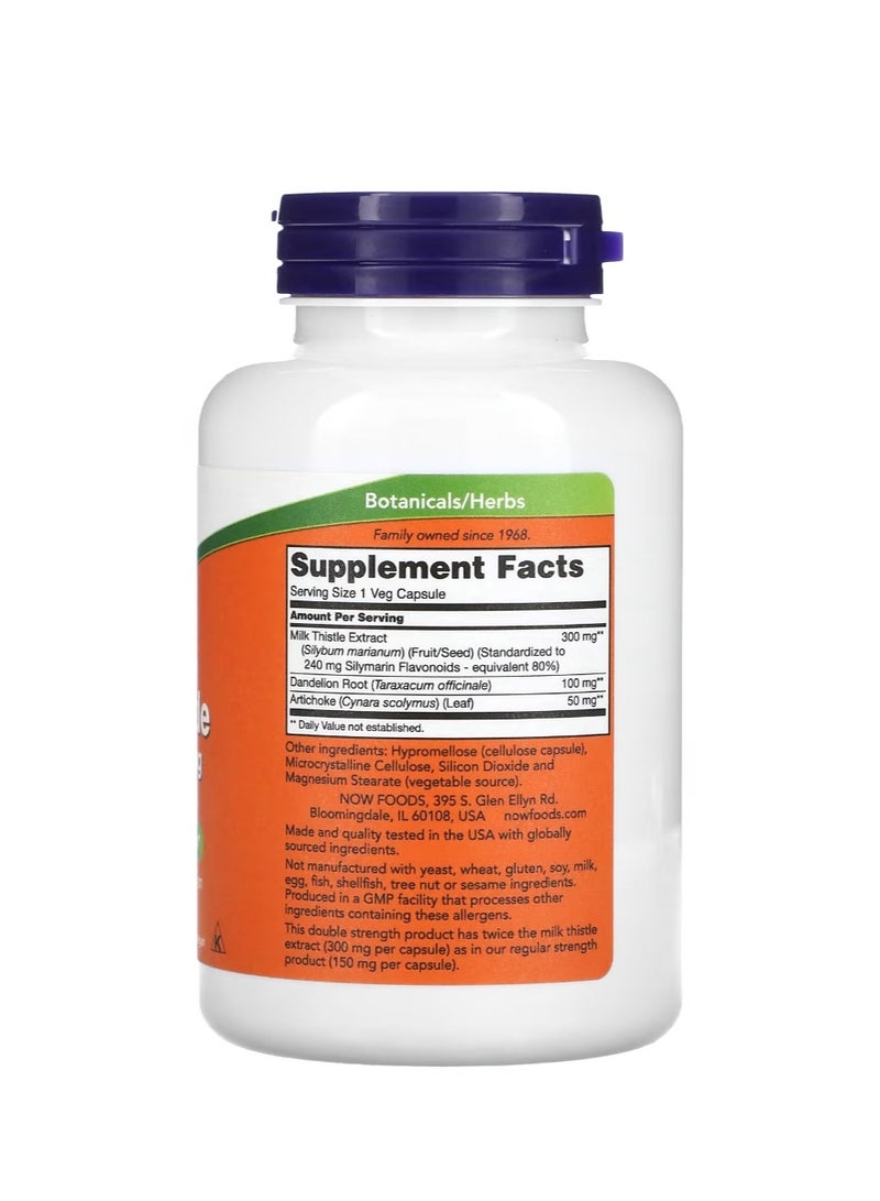 now Milk Thistle Extract Double Strength 300 Mg 200 Veg Capsules - Image 2