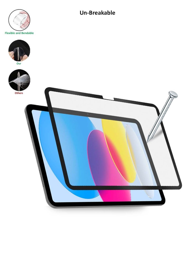 DUSALA Apple iPad 2025 (11th Generation) A16 10.9 inch Nano Ceramic Full Glue Full Cover Matte Flexible Screen Protector 2 Pack - Clear/Black - Image 4