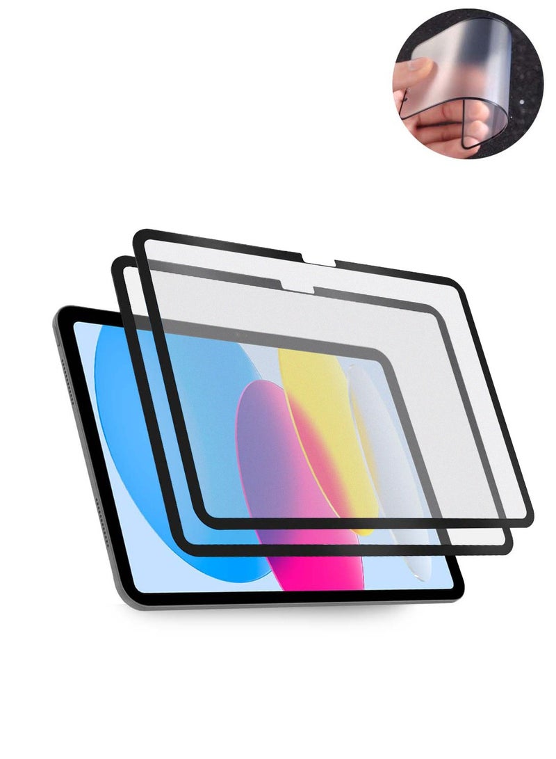 DUSALA Apple iPad 2025 (11th Generation) A16 10.9 inch Nano Ceramic Full Glue Full Cover Matte Flexible Screen Protector 2 Pack - Clear/Black - Image 1