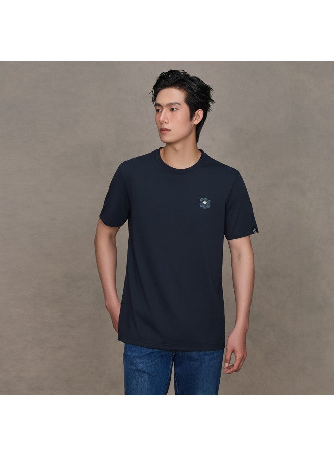 HLA Antibacterial & Anti-mite Cooling】25 Summer Yixin Series Foam Printed Round Neck Men's Short-sleeve T-shirt - Image 3