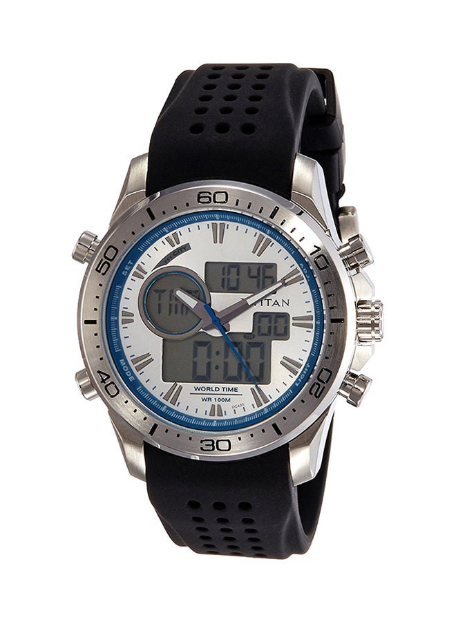 Men Water Resistant Rubber Analog Watch 9455SP03
