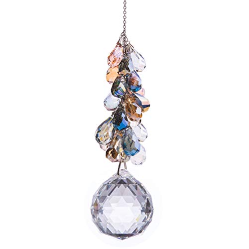 Pedobo 40mm Crystals Ball Prisms Suncatcher Hanging Ornament Chakra Crystals Rainbow Maker with Colors Crystal Pendants for Home,Office,Garden Decoration - Image 1
