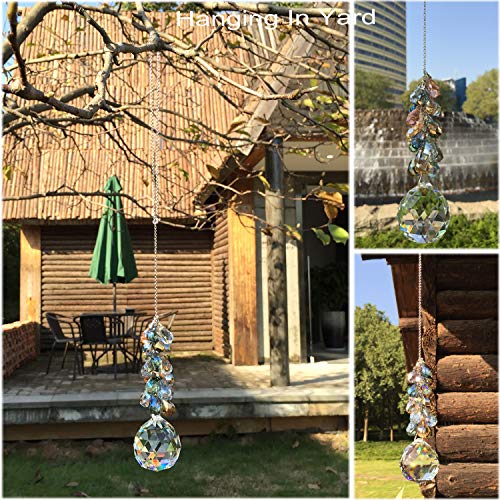 Pedobo 40mm Crystals Ball Prisms Suncatcher Hanging Ornament Chakra Crystals Rainbow Maker with Colors Crystal Pendants for Home,Office,Garden Decoration - Image 3