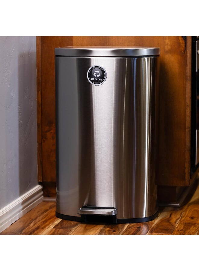 Home Trove Vinyl Friend Trash and Recycle Magnets for Kitchen Cans and Recycling Bins, Dual Trash and Recycle Magnet for Garbage Cans, 2 Silver Round Magnetic Sticker, 2.75 x 2.75 Inch Home Outdoor Waste Bin - Image 3