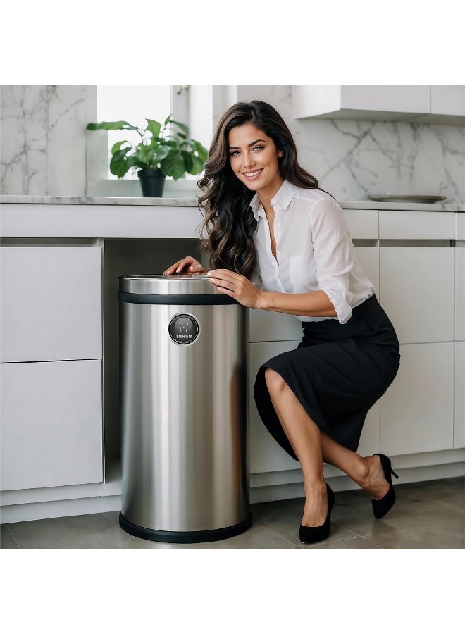 Home Trove Vinyl Friend Trash and Recycle Magnets for Kitchen Cans and Recycling Bins, Dual Trash and Recycle Magnet for Garbage Cans, 2 Silver Round Magnetic Sticker, 2.75 x 2.75 Inch Home Outdoor Waste Bin - Image 5