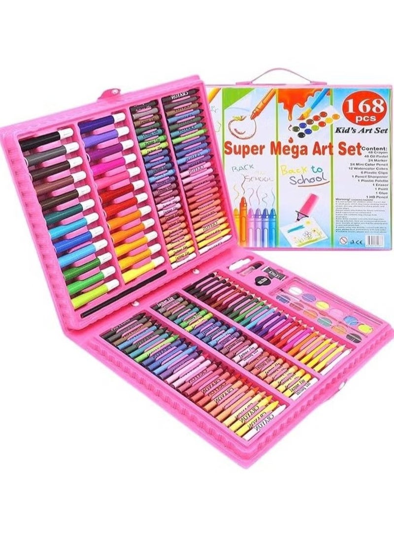 Art Set 168-Piece Variety Drawing Painting Crayons Color Pencils Markers Great Gift for Children - Image 1