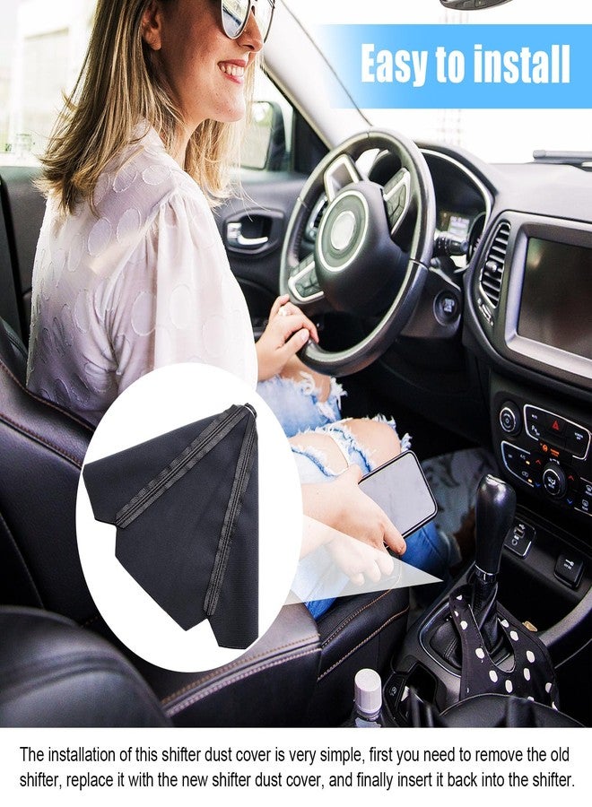 Sylvil Car Shift Knob Dust Cover, Gear Shift Knob Cover for Protection, Leather Manual/Automatic Shifter Shift Boots Cover, Decorate Car Interior, Universal Car Accessories (Black PU) - Image 5