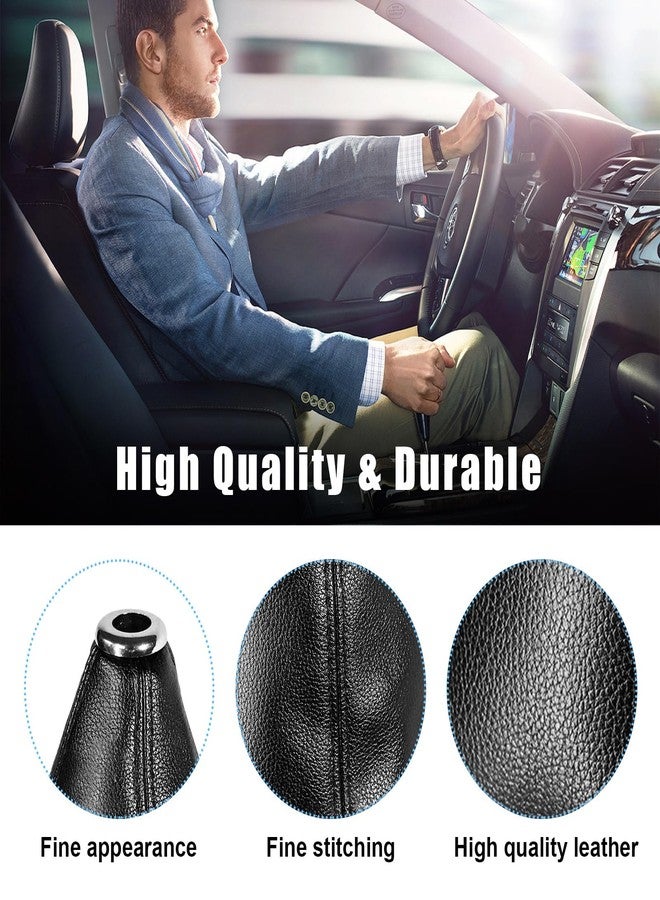 Sylvil Car Shift Knob Dust Cover, Gear Shift Knob Cover for Protection, Leather Manual/Automatic Shifter Shift Boots Cover, Decorate Car Interior, Universal Car Accessories (Black PU) - Image 3
