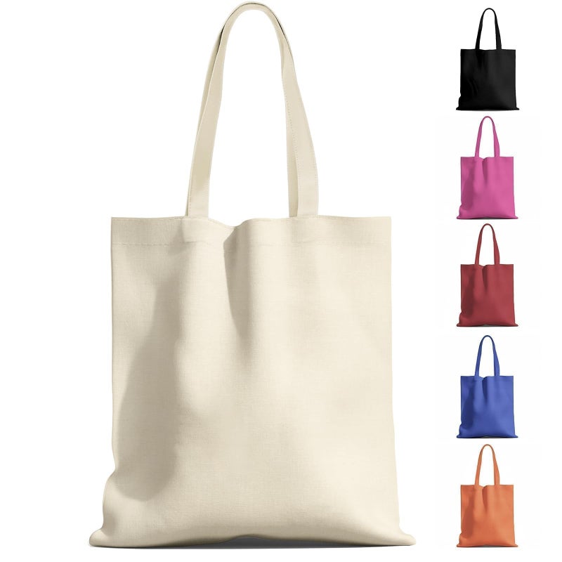 MOLOVA 16 Pack Available Premium Canvas Reusable Tote Gift BagsMade of Natural Canvas with HandleWorkDIYShopping1 Pack