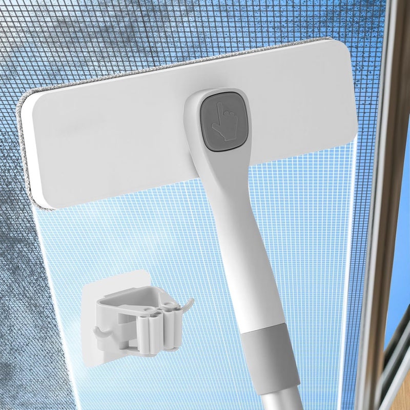 KASTWAVE Window Screen Cleaner with 360° Rotating Brush, Wide Mesh Screen Cleaning Tool with Storage Hook, Multi-Functional Reusable Brush for Pet Hair, Sofa, Carpet, Curtain & Window Cleaning - Image 1