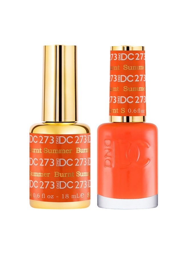 DAISY DND مجموعة طلاء أظافر جل Dnd 1 كل من طلاء جل برتقالي وطلاء أظافر برتقالي 273 صيف محترق 0.5 أونصة سائلة - Image 1
