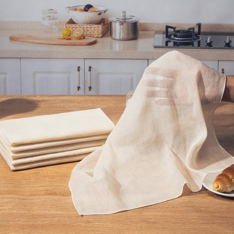 Amrules Cheese Cloths for Straining, 8PCS 20x20 Inch Grade 100 Cheese Cloth, Reusable Washable Unbleached Pure Cotton Cheesecloth for Cooking and Cheese Making with Hemmed Edge - Image 5