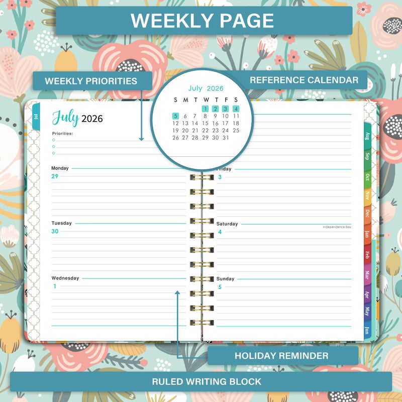 Coboll Planner 2026-2027 - Weekly Monthly Planner form July 2026 to June 2027, Academic Planner with Inner Pocket, Premium Paper, 6.4â€˜â€™ x 8.3â€˜â€™ - Image 4