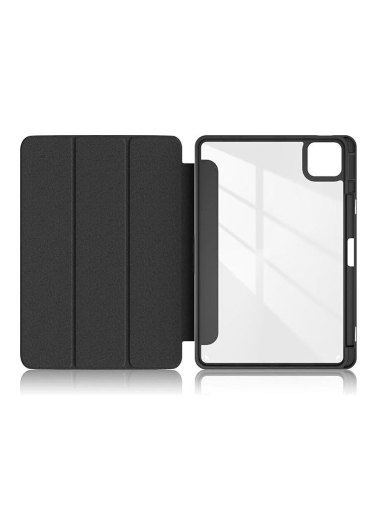 EVO Smart Flip Case Cover for Xiaomi Mi Pad 6 11 inch Tablet, Transparent Back with Pen Holder, Black  - Image 3