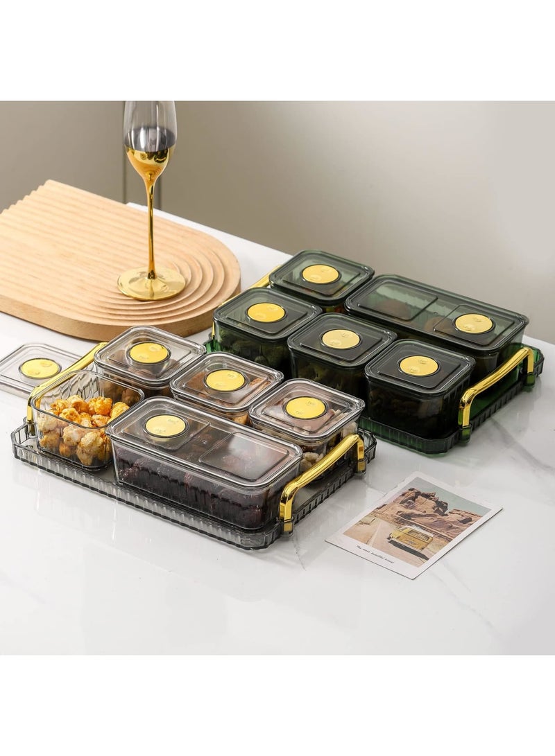 SYOSI Candy Food Storage Containers with Lids Airtight, Split Sealed Snack Box, Covered Dried Fruit Tray, 5 Removable Snack Boxes for Nuts, Popcorn, Dried Fruit, Cooked Food, Bpa-Free (12 Inches) - Image 3