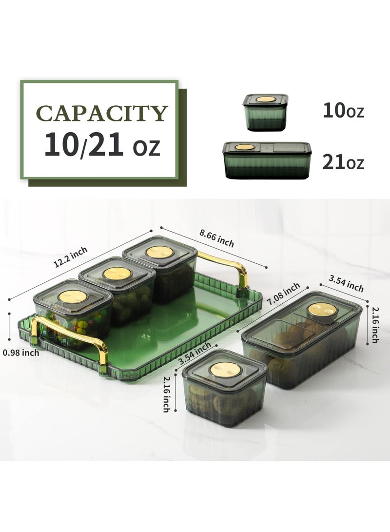 SYOSI Candy Food Storage Containers with Lids Airtight, Split Sealed Snack Box, Covered Dried Fruit Tray, 5 Removable Snack Boxes for Nuts, Popcorn, Dried Fruit, Cooked Food, Bpa-Free (12 Inches) - Image 4