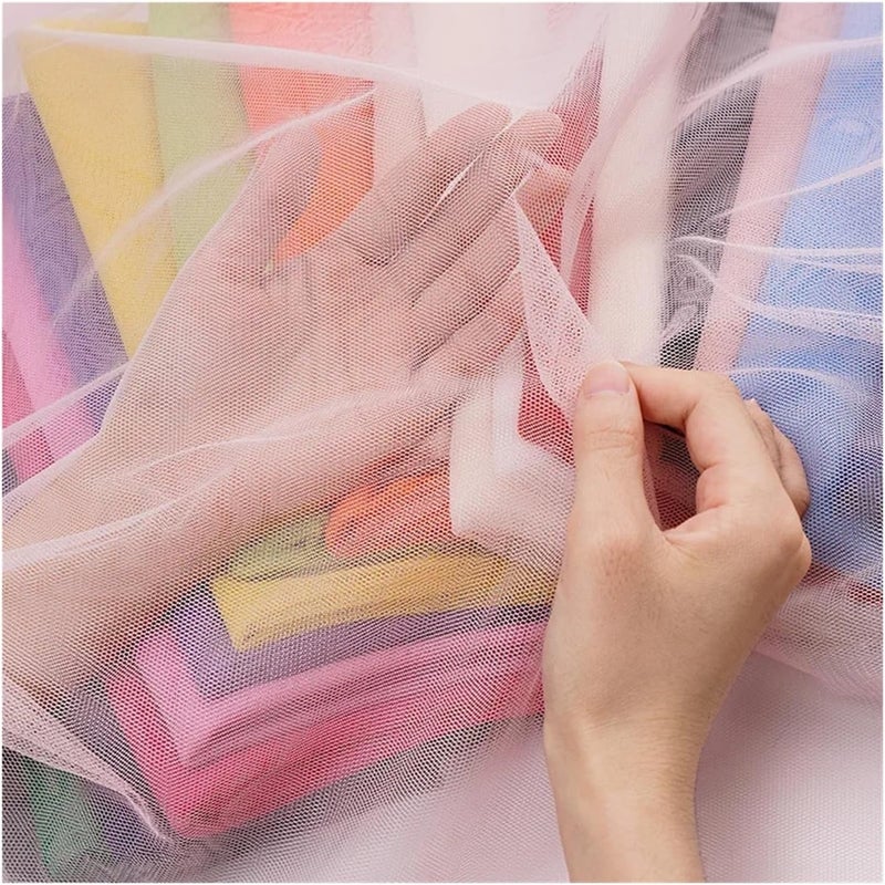 Encrypted Soft Mesh Fabric for Wedding Dress 60" Wide Lightweight Tulle Sewing Curtains DIY Fabrics(Rose,160x500cm) - Image 5