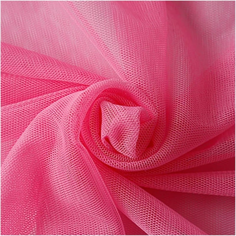 Encrypted Soft Mesh Fabric for Wedding Dress 60" Wide Lightweight Tulle Sewing Curtains DIY Fabrics(Rose,160x500cm) - Image 1