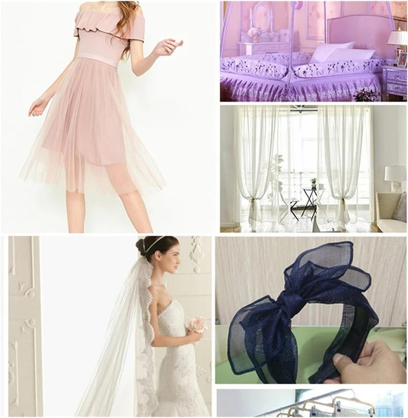 Encrypted Soft Mesh Fabric for Wedding Dress 60" Wide Lightweight Tulle Sewing Curtains DIY Fabrics(Rose,160x500cm) - Image 3