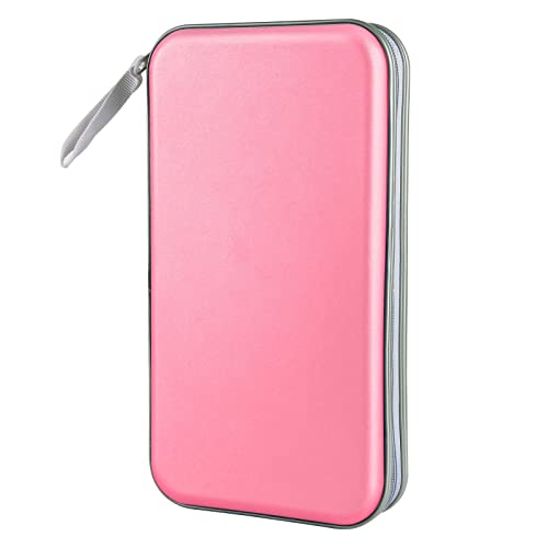 Siveit CD Case, Siveit DVD Case Holder 96 Capacity Hard Plastic CD DVD Disc Cases Storage Binder Wallet for Car Home Office Travel (Light Pink) - Image 1