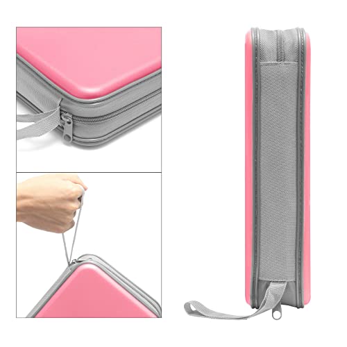 Siveit CD Case, Siveit DVD Case Holder 96 Capacity Hard Plastic CD DVD Disc Cases Storage Binder Wallet for Car Home Office Travel (Light Pink) - Image 3
