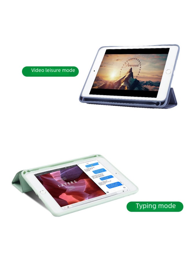 جراب واقٍ مناسب لجهاز Pro11 iPad 10.9 مع ملصق خلفي بفتحة قلم جراب جلدي لجهاز Mini6 Air5 رفيع من السيليكون الناعم - اللون: فتحة قلم كبيرة أخضر ليلي - الطراز المطبق: Pro11 2018/2020/2021/2022 عام - Image 4