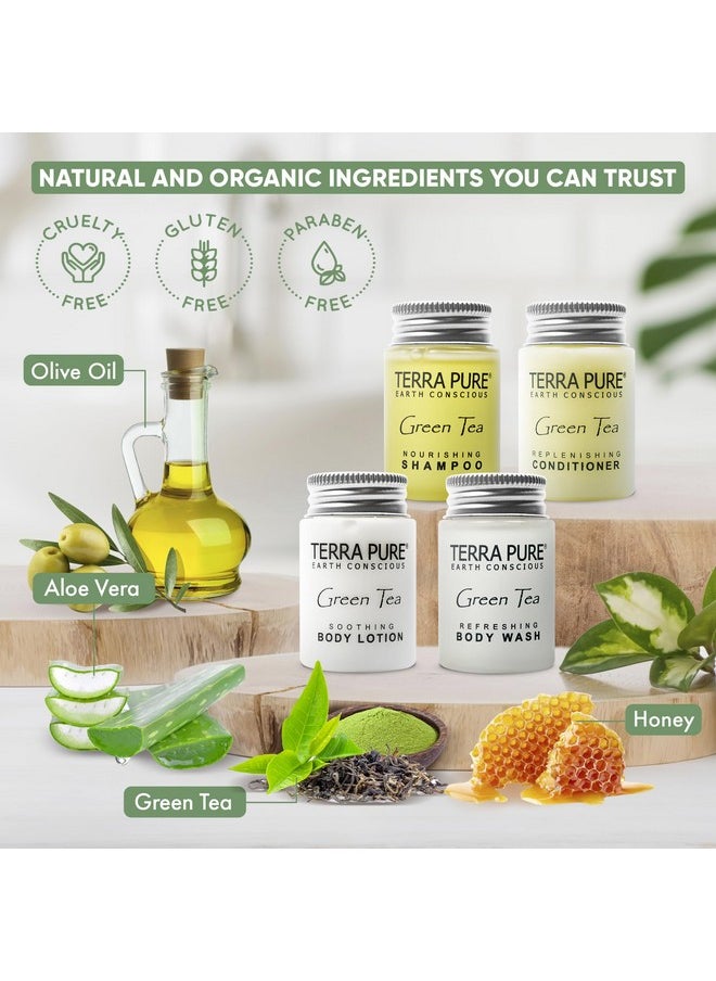 Terra Pure Green Tea 1.0 Oz. Toiletries Set ; 1Shoppe Allinkit Amenities For Hotels Airbnb & Rentals ; Hotel Shampoo & Conditioner Body Wash Body Lotion ; 80 Piece Travel Set  - Image 5